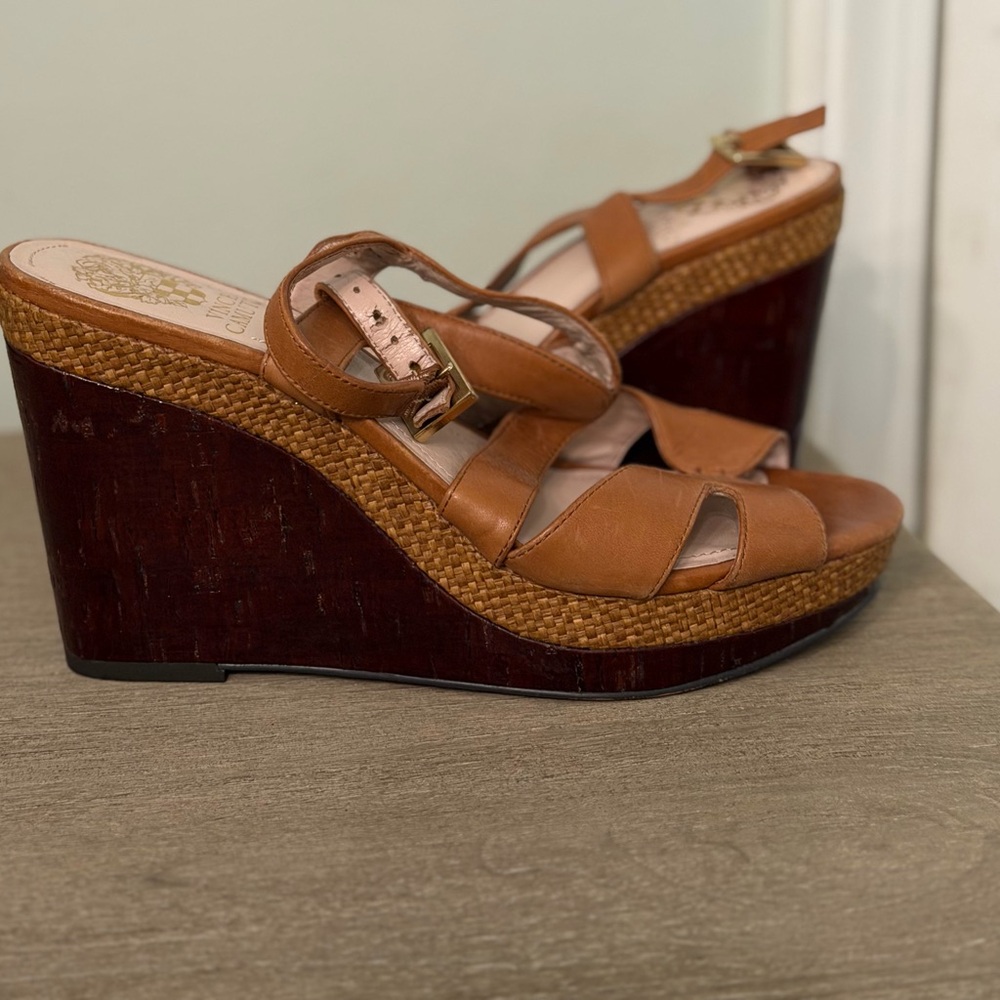 Vince Camuto Brown Wedge Sandals